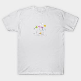 Abstract decorative spring flowers T-Shirt